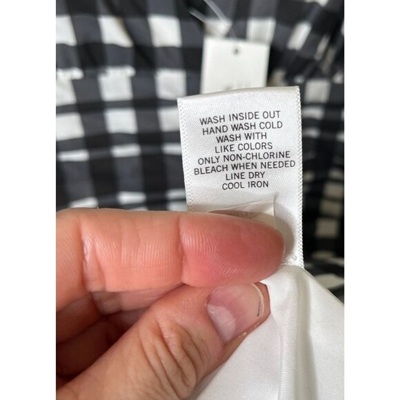 Banana Republic Black white Gingham Plaid Sundress Dress A-Line NWT Size 0 - Picture 10 of 11